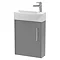 Arezzo Matt Grey 450mm 1TH Wall Hung Cloakroom Vanity Unit Large Image