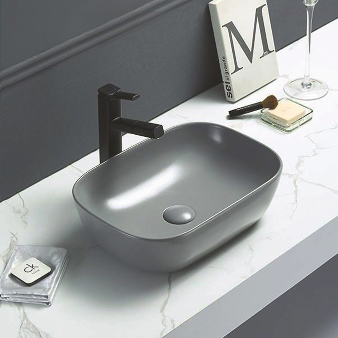 Arezzo Matt Grey Ceramic Unslotted Click Clack Basin Waste Profile Large Image