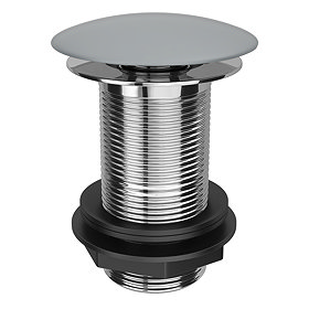 Arezzo Matt Grey Ceramic Unslotted Click Clack Basin Waste Large Image