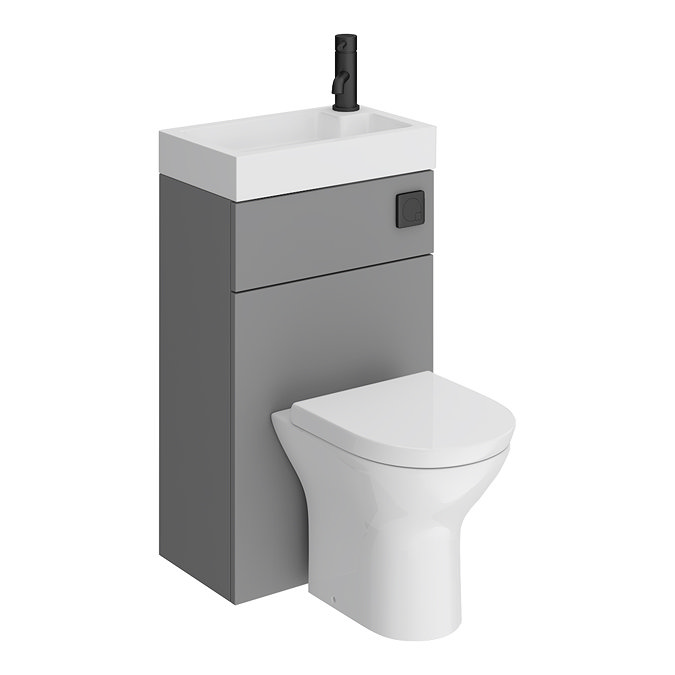 Arezzo Matt Grey Combined Two-In-One Wash Basin & Toilet (500mm Wide x 300mm)  Newest Large Image