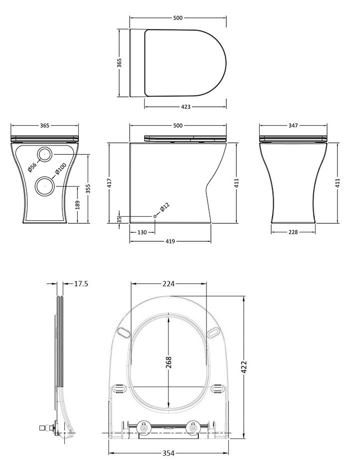 Arezzo Matt Black TwoinOne Wash Basin & Toilet Victorian Plumbing