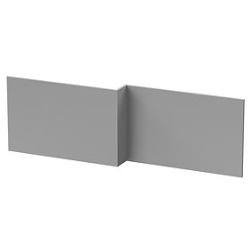 Arezzo Matt Grey L-Shaped Front Bath Panel - 1700mm Large Image