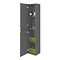 Arezzo Matt Grey Mirrored Wall Hung Tall Storage Cabinet with Brushed Brass Handles Feature Large Image