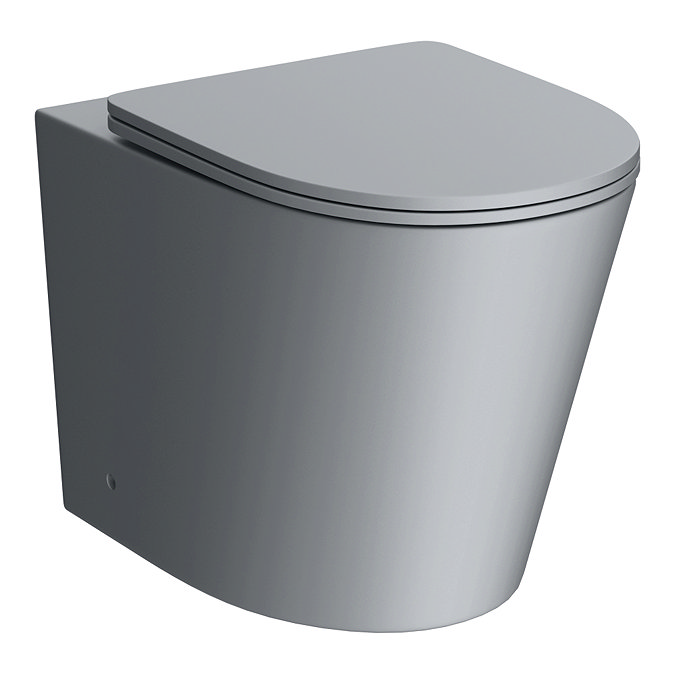 Arezzo Matt Grey Rimless Back to Wall Toilet incl. Soft Close Seat  Feature Large Image