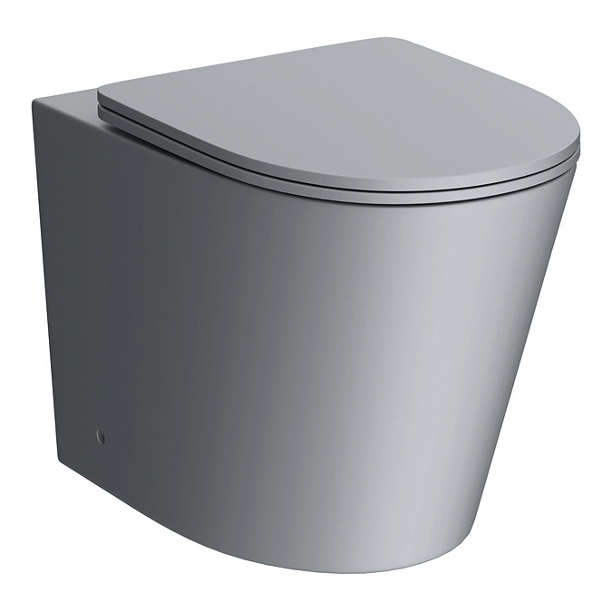 Arezzo Matt Grey Rimless Back to Wall Toilet incl. Soft Close Seat Feature Large Image
