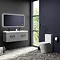 Arezzo Matt Grey Wall Hung Double Basin Vanity Unit (1205mm w. Matt Black Handles)  In Bathroom Larg