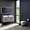 Arezzo Matt Grey Wall Hung Double Countertop Vanity Unit (1200mm w. Matt Black Handles)  Feature Lar