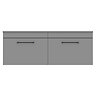 Arezzo Matt Grey Wall Hung Double Countertop Vanity Unit (1200mm w. Matt Black Handles)  Standard Large Image