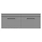 Arezzo Matt Grey Wall Hung Double Countertop Vanity Unit (1200mm w. Matt Black Handles) Standard Large Image
