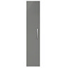 Arezzo Matt Grey Wall Hung Tall Storage Cabinet with Chrome Handle  Profile Large Image