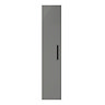 Arezzo Matt Grey Wall Hung Tall Storage Cabinet with Matt Black Handle  Profile Large Image