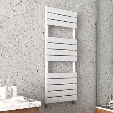 Arezzo Matt White 1200 x 500mm Heated Towel Rail