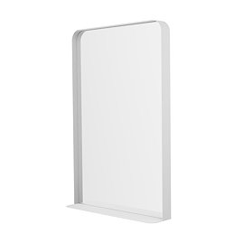 Arezzo Matt White 500 x 750mm Mirror with Shelf Large Image