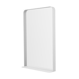 Arezzo Matt White 500 x 750mm Mirror with Shelf Large Image