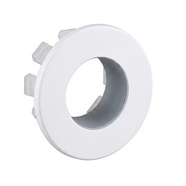 Arezzo Matt White Basin Overflow Cover Insert Hole Trim