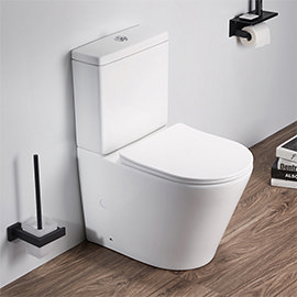 Arezzo Matt White BTW Close Coupled Toilet + Soft Close Seat Medium Image
