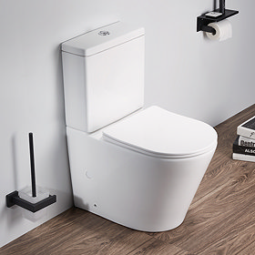 Arezzo Matt White BTW Close Coupled Toilet + Soft Close Seat Large Image