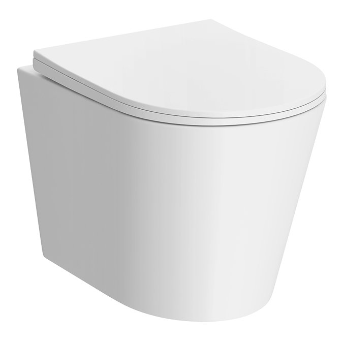 Arezzo Matt White Complete Wall Hung Toilet & 600mm Basin Set – Matt Black Flush