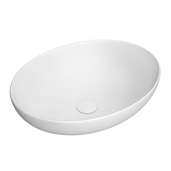 Arezzo Matt White Curved Oval Counter Top Basin 0TH (520 x 395mm)