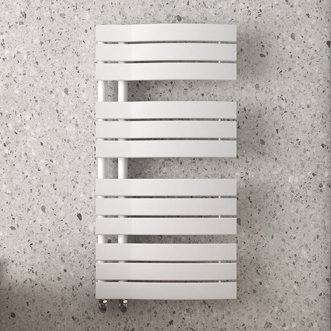 Arezzo Matt White Designer Heated Towel Rail 1080 x 550mm  Profile Large Image