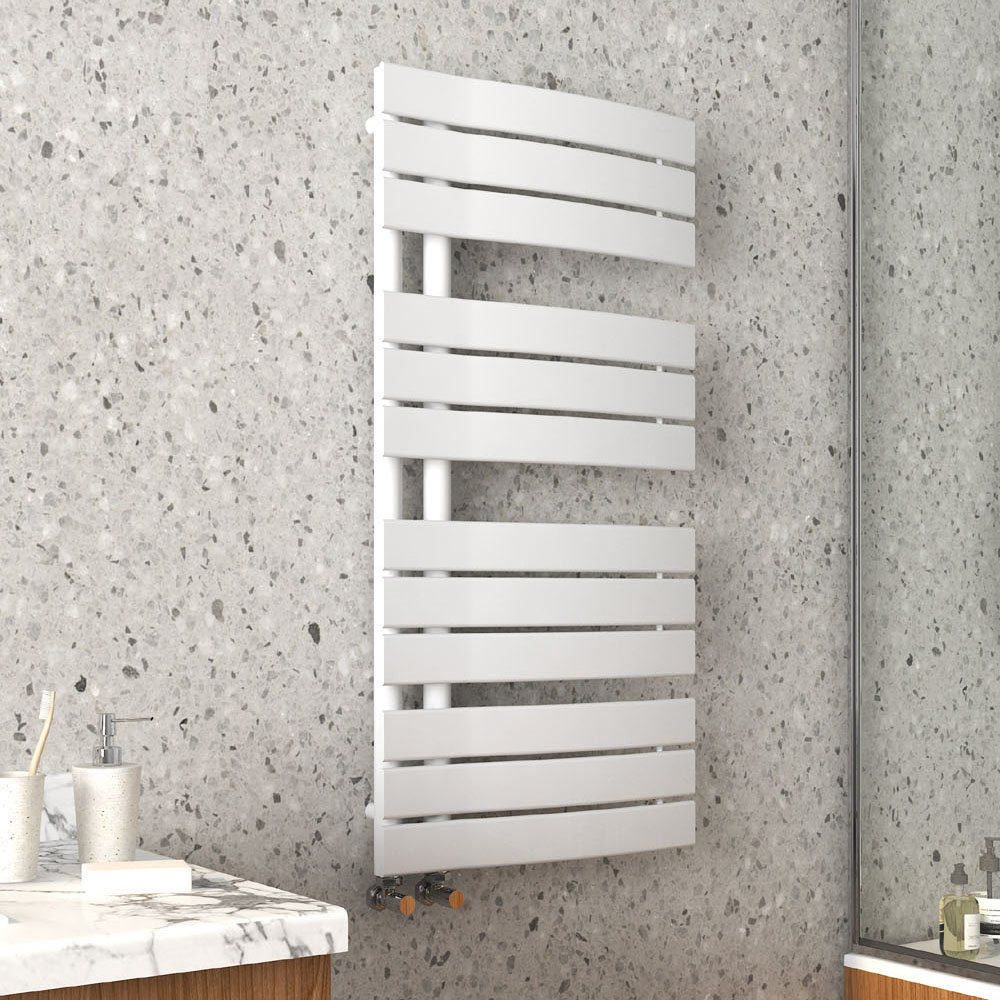Arezzo Matt White Designer Heated Towel Rail 1080 x 550mm Large Image