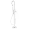 Arezzo Matt White Freestanding Bath Tap with Shower Mixer Large Image