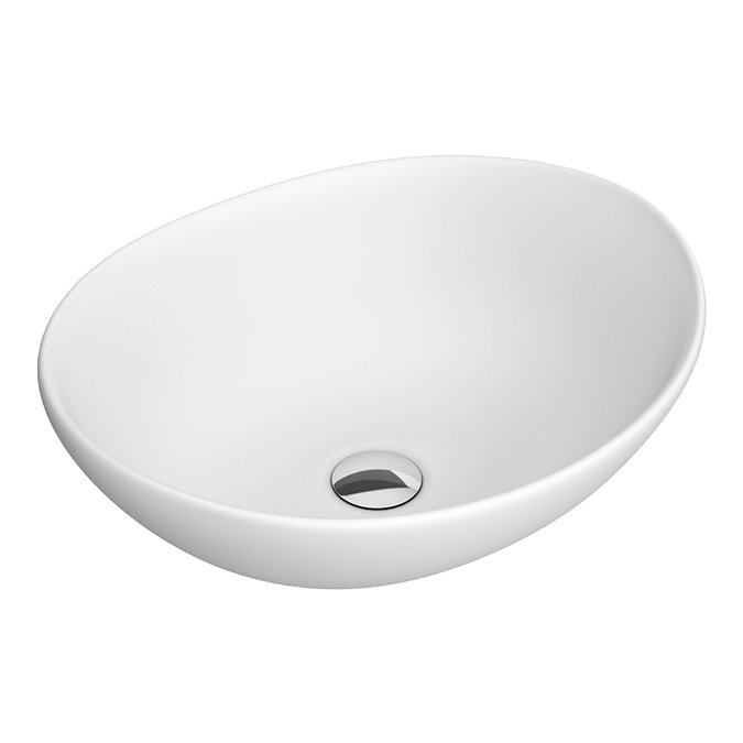 Arezzo Matt White Oval Counter Top Basin 0TH (410 x 340mm)