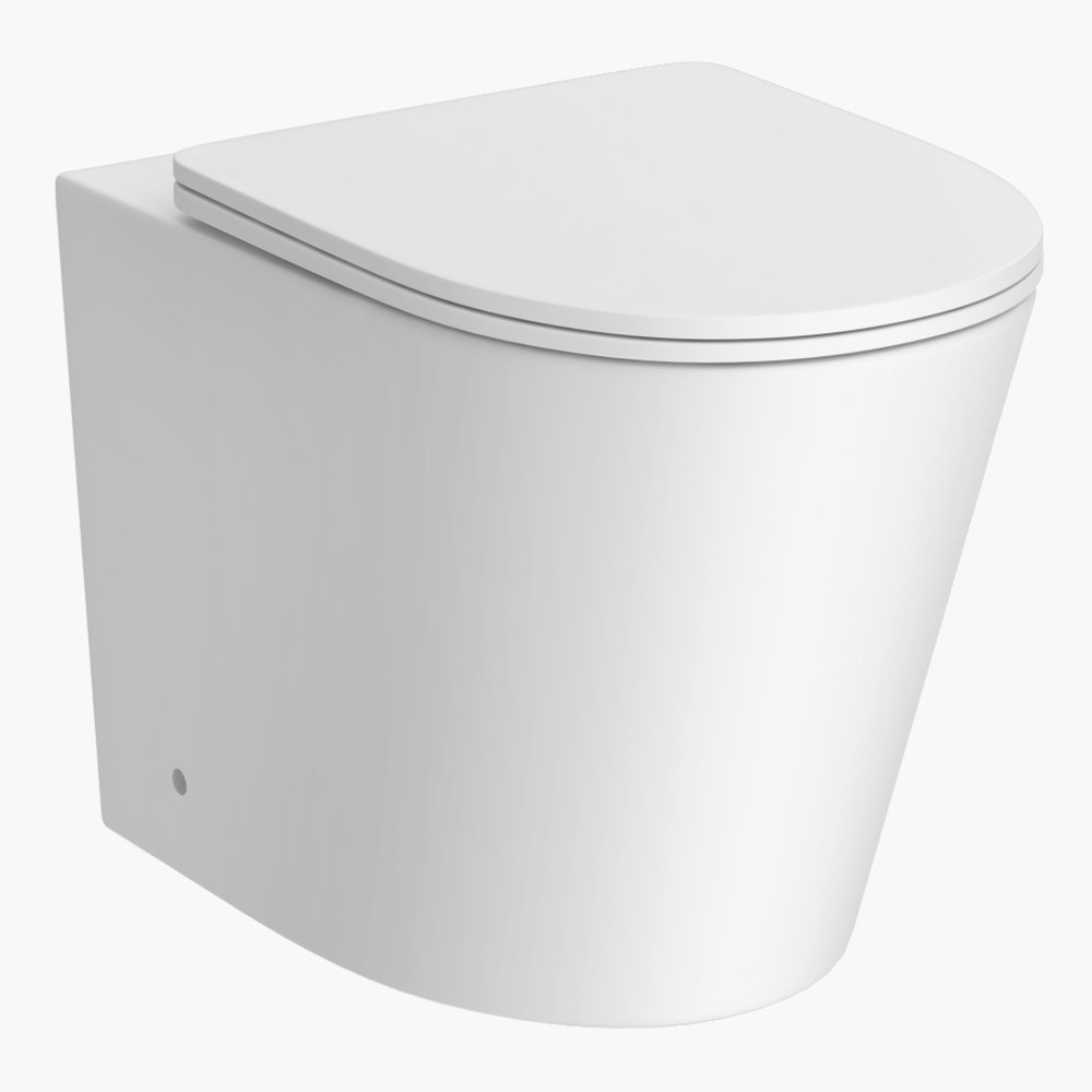 Arezzo Matt White Rimless Back to Wall Toilet Soft Close Seat