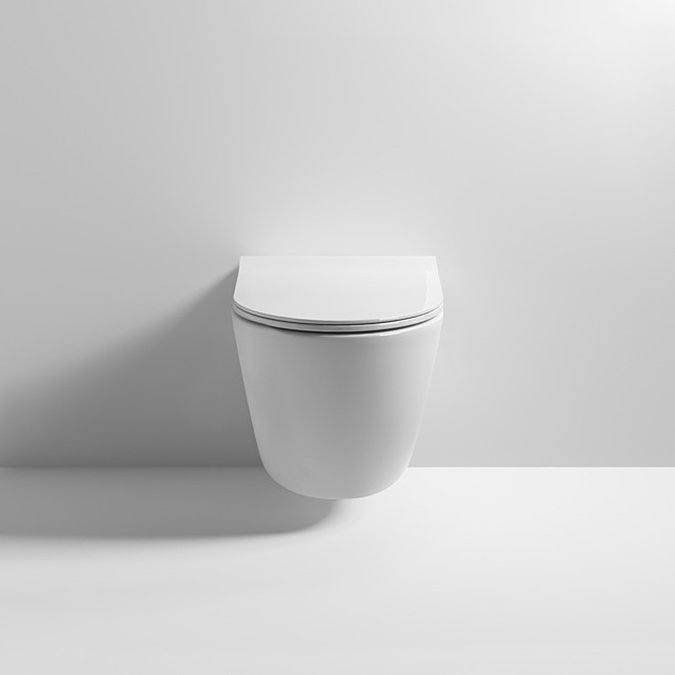 Arezzo Matt White Rimless Wall Hung Toilet incl. Soft Close Seat  Standard Large Image