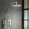 Arezzo Matt White Round Modern Twin Concealed Shower Valve with Diverter  In Bathroom Large Image