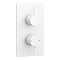 Arezzo Matt White Round Modern Twin Concealed Shower Valve with Diverter Large Image