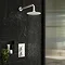 Arezzo Matt White Round Modern Twin Concealed Shower Valve  Feature Large Image