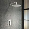 Arezzo Matt White Round Modern Twin Concealed Shower Valve  In Bathroom Large Image