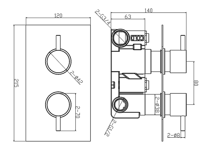 Arezzo Matt White Round Thermostatic Shower Pack with Head + Handset