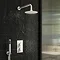 Arezzo Matt White Round Thermostatic Shower Pack with Head + Handset Large Image