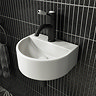 Arezzo Matt White Round Wall Hung Cloakroom Basin 1TH (303 x 255mm) Large Image