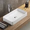 Arezzo Matt White Slim Rectangular Counter Top Basin (605 x 355mm) Large Image