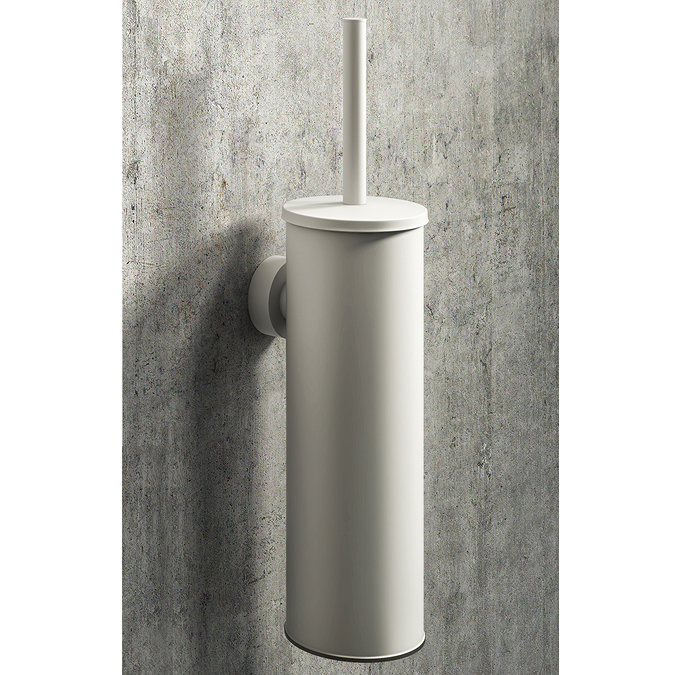 Arezzo Matt White Wall Mounted Toilet Brush + Holder  Profile Large Image