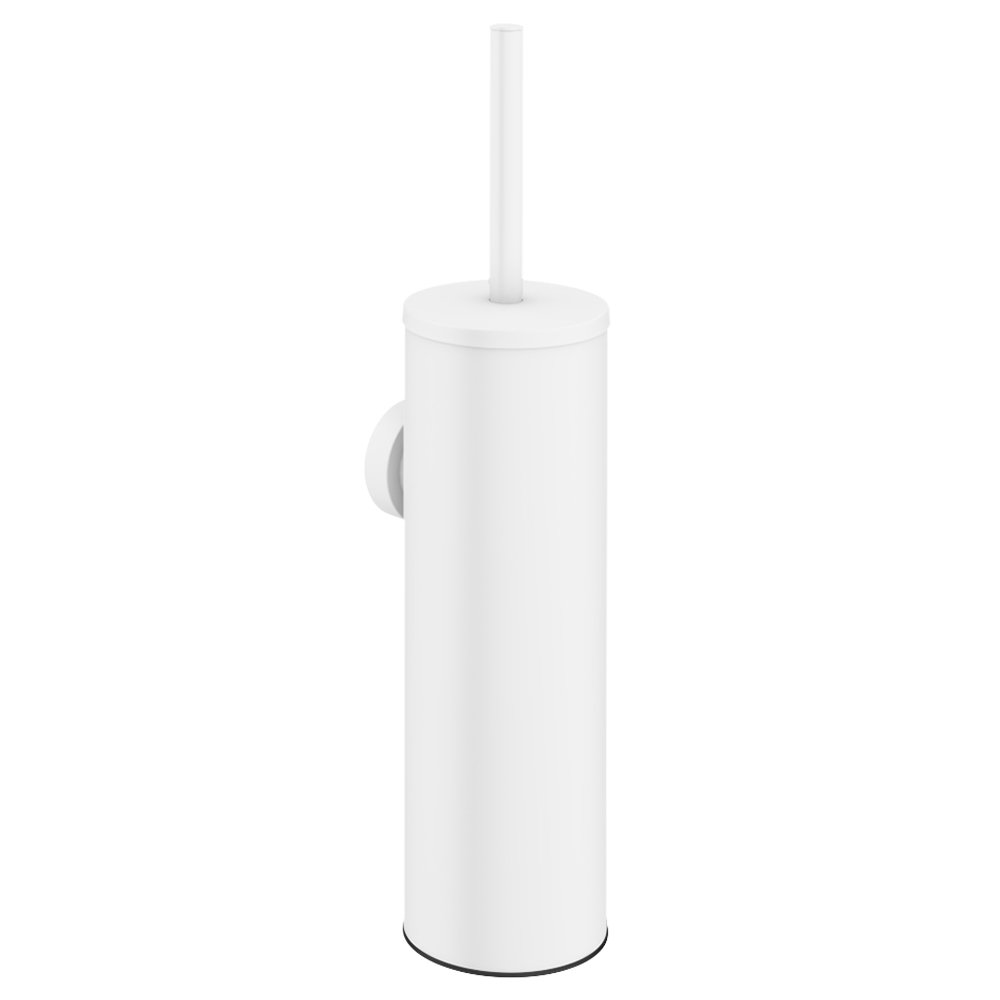 Arezzo Matt White Wall Mounted Toilet Brush + Holder Victorian