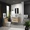Arezzo Moda 800mm Rustic Oak Wall Hung 2 Drawer Vanity Unit with Matt Black Handles