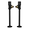 Arezzo Modern Angled Radiator Valves inc. 180mm Stand Pipes - Matt Black Large Image