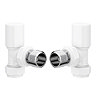 Arezzo Modern Angled Radiator Valves incl. 180mm Stand Pipes - White