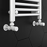 Arezzo Modern White Angled Radiator Valves