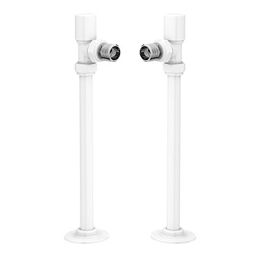 Arezzo Modern Angled Radiator Valves incl. 180mm Stand Pipes - White