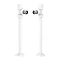 Arezzo Modern Angled Radiator Valves inc. 180mm Stand Pipes - White Large Image