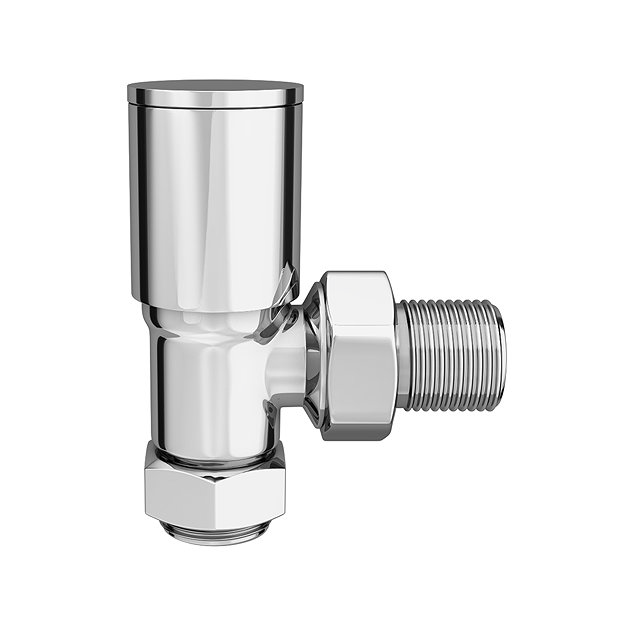 Arezzo Modern Angled Radiator Valves incl. 180mm Stand Pipes - Chrome  Profile Large Image