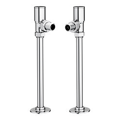 Arezzo Modern Angled Radiator Valves incl. 180mm Stand Pipes - Chrome Large Image