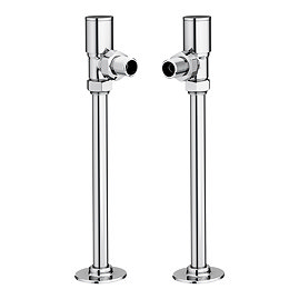 Arezzo Modern Angled Radiator Valves incl. 180mm Stand Pipes - Chrome Large Image
