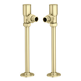 Arezzo Angled Radiator Valves incl. 180mm Stand Pipes - Brushed Brass