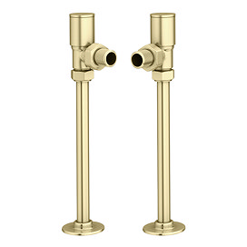 Arezzo Angled Radiator Valves incl. 180mm Stand Pipes - Brushed Brass